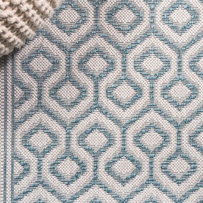 Mediterranean Elegance Gray Synthetic 2x8 Indoor/Outdoor Rug