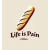 Life is Pain Bread Pun  Adult Crew Neck Short Sleeve Tee - 2 of 2