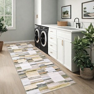 Washable Rug 9x12 Area Rugs for Living Room Modern Geometric Bedroom Rug Soft Non-Skid Indoor Large Throw Rugs Stain Resistant Carpet for Dining Room - 1 of 4