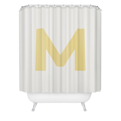 Deny Designs April Lane Art Block Monogram Shower Curtain