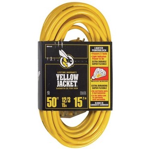 Yellow Jacket Indoor or Outdoor 50 ft. L Yellow Triple Outlet Cord 12/3 SJTW - 1 of 1
