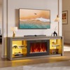 Bestier 71" Fireplace TV Stand for TVs Up to 75", Modern TV Stand with 36" Electric Fireplace with LED Lights & Storage Shelves for Living Room - 2 of 4