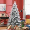 Whisen 7FT Snow Flocked Artificial Christmas Tree with 1401 Tips, Foldable Metal Stand - Green - 2 of 4