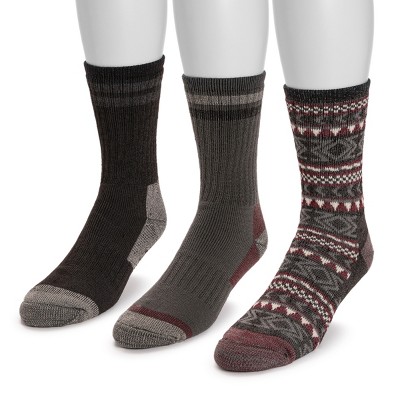 MUK LUKS Men's Crew Hike Heat Retainer Socks (3 Pack)