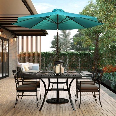 Teal 9 FT Round Patio Umbrella with Aluminum Pole