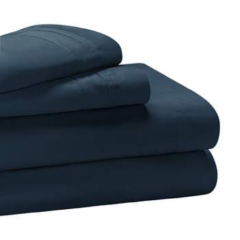 Premium Cotton 1000 Thread Count Solid Deep Pocket 4 Piece Bed Sheet Set by Blue Nile Mills