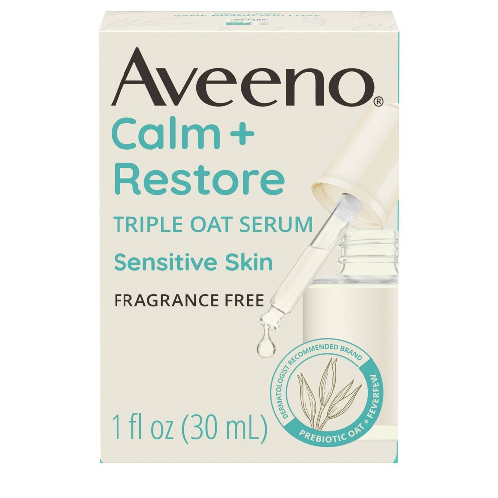 Photos - Cream / Lotion Aveeno Calm + Restore Triple Oat Hydrating Face Serum for Sensitive Skin  
