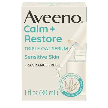 Aveeno Calm + Restore Triple Oat Hydrating Face Serum for Sensitive Skin - Fragrance Free - 1 fl oz