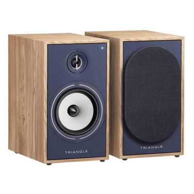 Triangle Borea Active Bluetooth Bookshelf Speaker Pair - Light Oak Blue (BR03BT)
