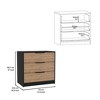 NicBex 3 Drawers Dresser for Bedroom,Modern Style Wooden Drawers with Black Handle,Dressers for Kids Room,Living Room,Entry and Hallway,Black/Pine - image 3 of 4