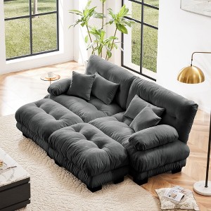 NicBex Couches for Living Room 2-Seater Sofa Cloud Couch Comfort Chenille Upholstered Sofa 2 Lumbar Pillows and 2 Throw Pillows for Bedroom - 1 of 4