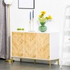 NicBex Sideboard Buffet Cabinet with 3 Doors Modern Kitchen Cabinet with Adjustable Shelf and Metal Legs,Suitable for Kitchen,Living Room - 2 of 4