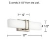 Possini Euro Design Exeter Modern Wall Light Brushed Nickel 17" Light Bar LED Fixture Silk Screened Glass Shade for Bedroom Bathroom Vanity Reading - 4 of 4