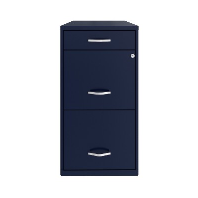 Navy Blue 3-Drawer Lockable Steel Pedestal File Cabinet