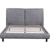 Streamdale Queen Size Upholstered Platform Bed with Two Large Headrests and Thick Fabric, Polyester, Gray - 3 of 4