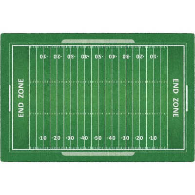 3'3"x5' Rectangle Indoor and Outdoor Football Nylon Accent Rug Green - Brumlow Mills