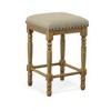Carolina Living Brittany Deluxe  Barstools - Set of 2 -Vintage Honey - Linen Upholstery - 3 of 4