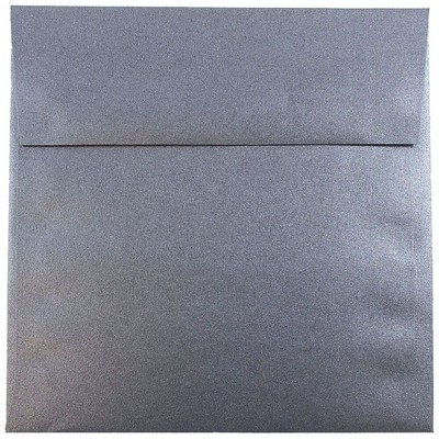 JAM Paper 6x6 Square Metallic Invitation Envelopes Stardream Anthracite Black V018309