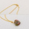 Natural Stone Heart Gemstone Healing Crystal Pendant Lucky Blessing Energy Necklace for Women Men - 3 of 4