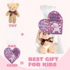 Joyfy 24 Packs Valentine's Day Heart Cards with Plush Toy, Mini Stuffed Animal Plush Toys for Valentines Party Favors, Kids Classroom Exchange Gifts - 4 of 4