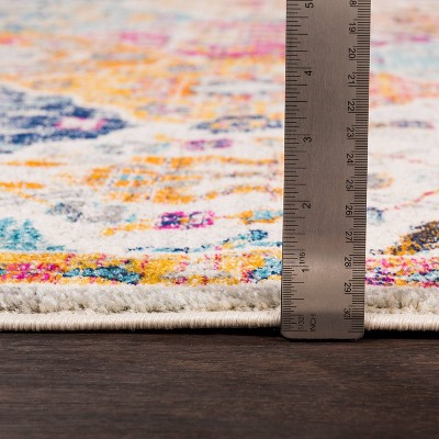 Reversible Blue Synthetic 3'x5' Stain-Resistant Rug