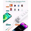 Itopfox 10ft Extension Cord with 6 AC Outlets & 4 USB Ports (2 USB-C), Flat Plug, Wall Mount, Surge Protector for Home, Office, Dorm Essentials - 4 of 4