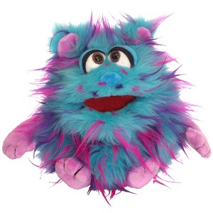 Living Puppets: Beep The Blue Friendly Monster - 9" Plush Hand Puppet, Handmade - 1 of 4