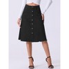 INSPIRE CHIC Women's Raw Hem Single Breasted Button Down A-Line Midi Jeans Skirt - 3 of 4