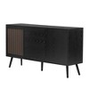 58.2" Modern Style Sideboard with 2 Doors and 3 Drawers, Unique Hollow Door Design 4A - ModernLuxe - 4 of 4