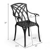 Costway Set of 2 Cast Aluminum Dining Chairs  Solid Construction W/Armrest Black - 2 of 4