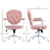 RISOKEYS Cute Home Office Chair with Rhinestone Back & Fluffy Teddy Fleece, Adjustable Height Swivel Computer Desk Chair for Office & Bedroom - 3 of 4