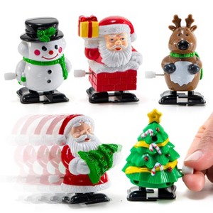 PREXTEX Christmas Santas and Snowmen Wind up Stocking Stuffers- 4 Pieces, Multicolored - 1 of 3