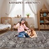 Washable Vintage Oriental Rug Non Slip Low Pile Rug Soft Throw Floor Cover Retro Medallion Foldable Indoor Carpet for Living Room Bedroom - 4 of 4