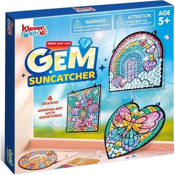 Syncfun 4Pcs Window Art Making Kits Suncatcher , Gem Painting Kits, Suncatcher Art and Crafts for Kids, Great Gift for Birthdays