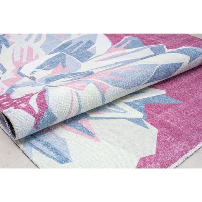Maisie 8' x 10' Pink and Black Floral Synthetic Area Rug