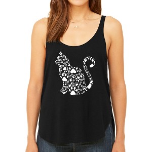 LA Pop Art Cat Claws - Women's Premium Word Art Flowy Tank Top - 1 of 4