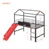 CAVINAS Twin Size Metal Loft Bed with Slide & Ladder & Writable Board,House Bed Frame for Kids Room,Bedroom - 4 of 4