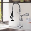 WOWOW Triple Handle Pull Down Sprayer Kitchen Faucet with Advanced Spray and Pre Rinse Sprayer in Polished Chrome - 4 of 4