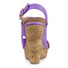 Allegra K Women's Slingback Buckle Ankle Strap Wood Platform Wedge Sandals - 3 of 4