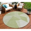 Artichoke Green Mint Green And Sage Geometric Washable Indoor Outdoor Area Rug - 2 of 4