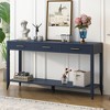 NicBex Modern Long Console Table with 3 Vertical Stripe Drawers,2-Tier Narrow Entryway Table for Living Room,Hallway - 2 of 4