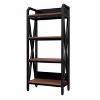 Homy Casa 25.6'' Steel and Wood 4-Tier Decorative Bookshelf, Modern Industrial Storage Rack for Living Room, Office & Kitchen, Rustic Brown - 2 of 4
