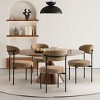 WestinTrends Alexandria Mid-Century Modern Upholstered Faux Shearling Round Dining Chairs - 2 of 4