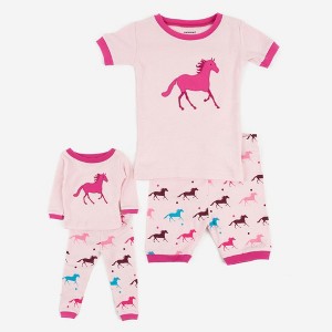 Leveret Girl and Doll Matching Cotton Short Pajamas - 1 of 4