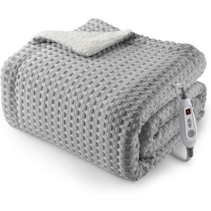 Heated Blanket Throw Twin Queen King, Waffle Weave Electric Throw Blanket Fast Heating with LCD Controller, Auto Off, ETL Certified, Machine Wash - 1 of 4