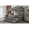 Twin Bunk Bed with Ladder, Safety Rail, Twin Trundle Bed with 3 Drawers for Teens Bedroom, Guest Room Furniture - 2 of 4