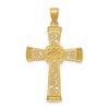 Black Bow Jewelry 14k Yellow Gold & Rhodium Diamond-cut Filigree Cross Pendant, 23x39mm - 3 of 4