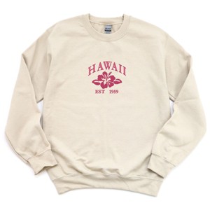 Simply Sage Market Embroidered Hawaii Flower Sweatshirt - 1 of 4