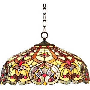 Chloe Lighting Sadie Tiffany-Style 2 Light Victorian Ceiling Pendant Fixture 18`` Shade - 1 of 3