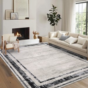 TackView Modern Area Rugs Washable Runner Rug, Low Pile Non Slip Carpet, Stain-Resistant Floor Mat for Living Room Bedroom Home Office - 1 of 4